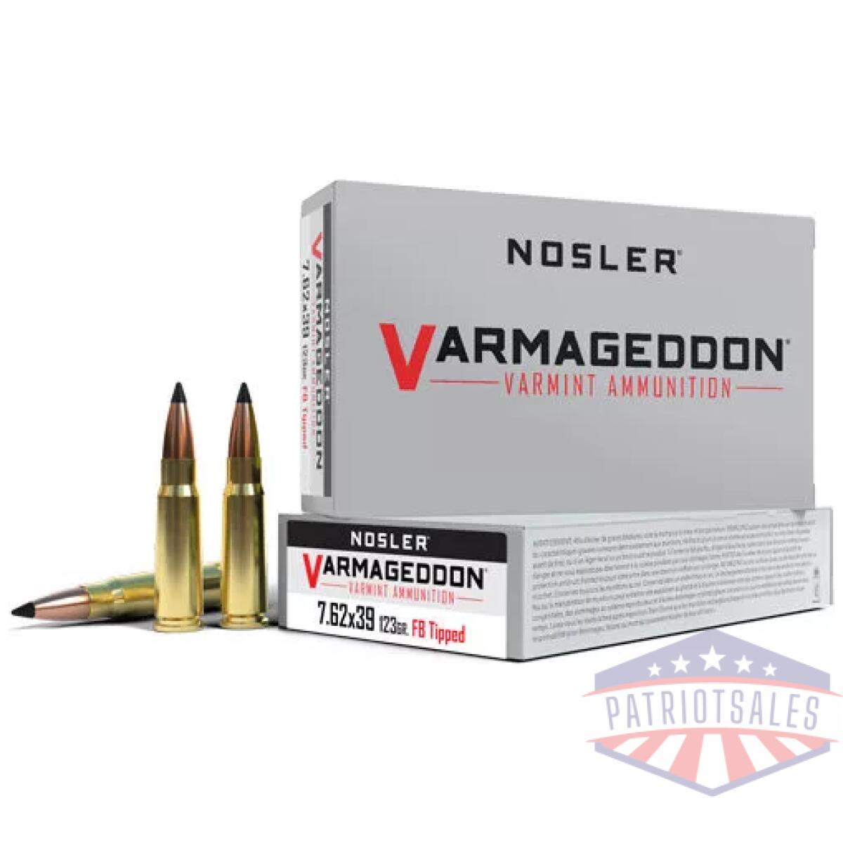 Nosler varmageddon 7. 62x39 - 123gr fbt 20rd 10bx/cs - image 1