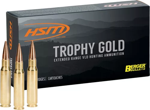 HSM TROPHY GOLD 7MM RUM 180GR - BERGER HUNTING VLD 20RD 20BX/C