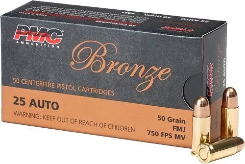 PMC 25 ACP 50GR FMJ-RN - 50RD 20BX/CS