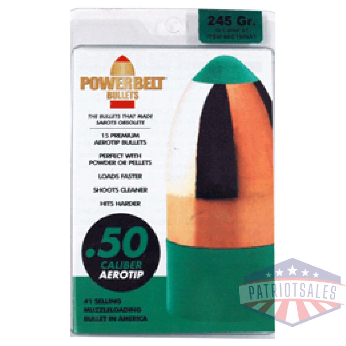 Cva powerbelt at bullets - 50 caliber 245gr 15ct - image 1