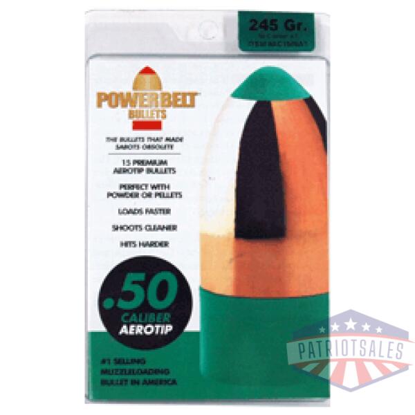 CVA POWERBELT AT BULLETS - 50 CALIBER 245GR 15CT