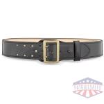 2-1/4"" High-Gloss Leather Sam Browne 2-Row Stitch Duty Belt with Gold Buckle
