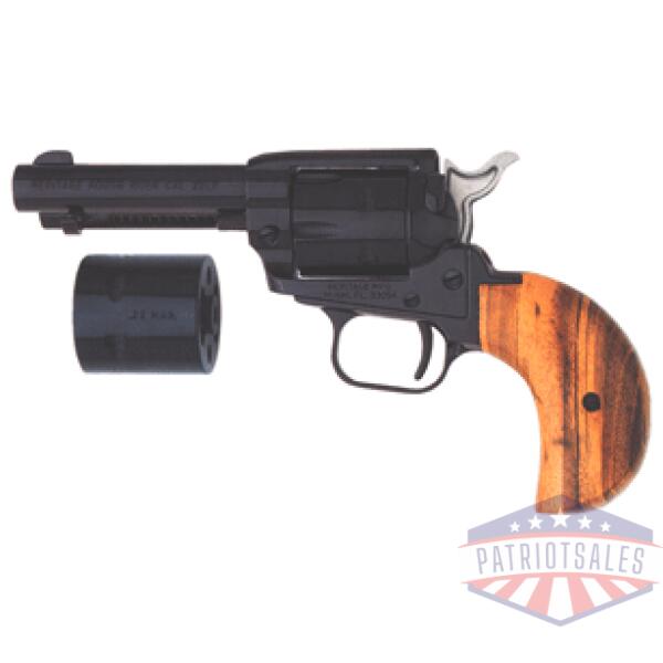 HERITAGE 22LR/WMR COMBO 3.5" - BLUED BIRDSHEAD COCOBOLO GRIPS