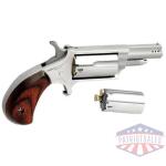 NAA MINI-REVOLVER COMBO 1-5/8" - 22LR/22WMR S/S PORTED WOOD