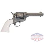 CIMARRON FRONTIER 45LC PW FS - 4.75" ENGRAVED NICKEL/IVORY