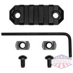 GROVTEC RAIL SECTION M-LOK - 2.2" 5 SLOT ALUMINUM BLACK