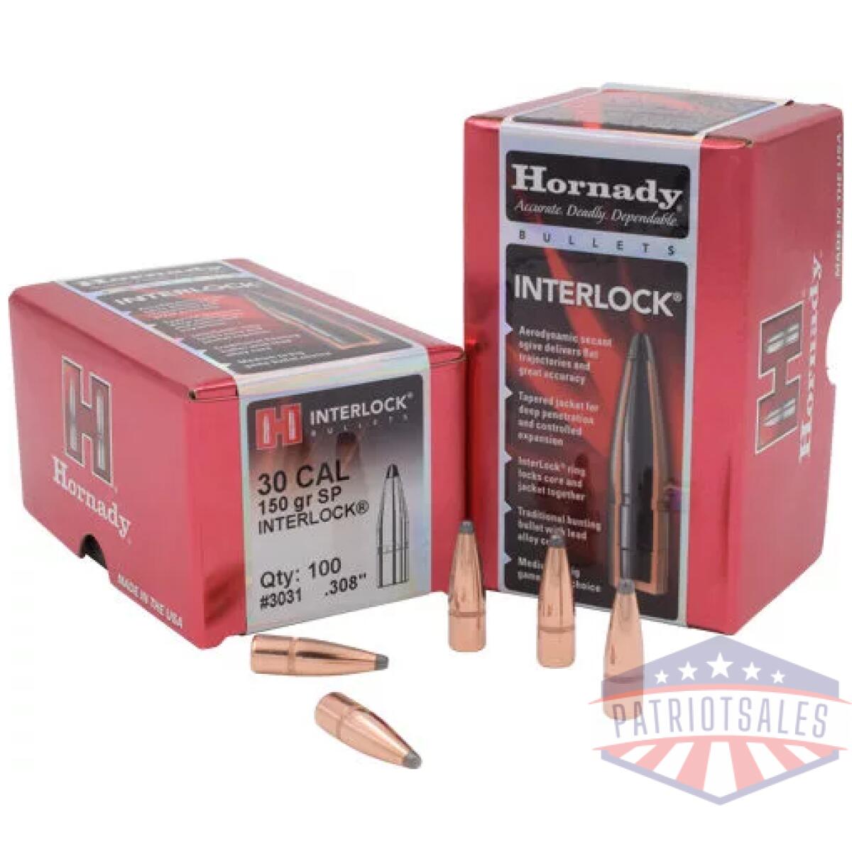 Hornady bullets 30 cal. 308 - 150gr jsp 100ct 15bx/cs - image 1