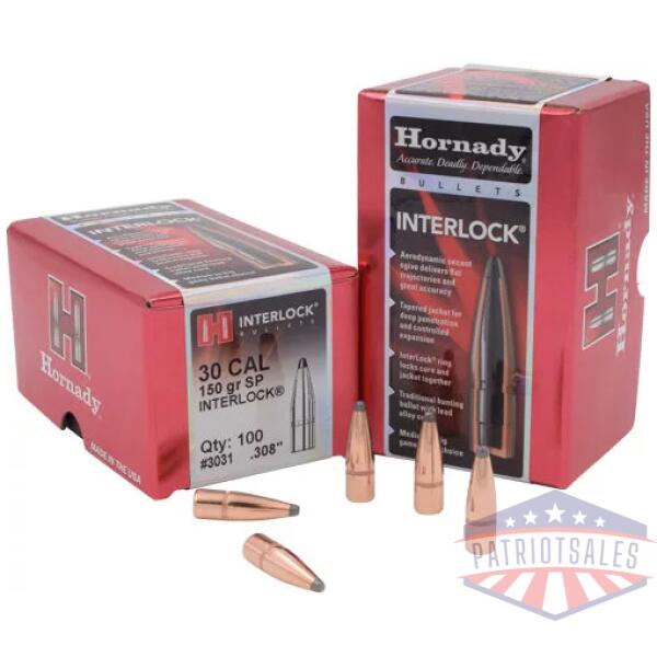 HORNADY BULLETS 30 CAL .308 - 150GR JSP 100CT 15BX/CS