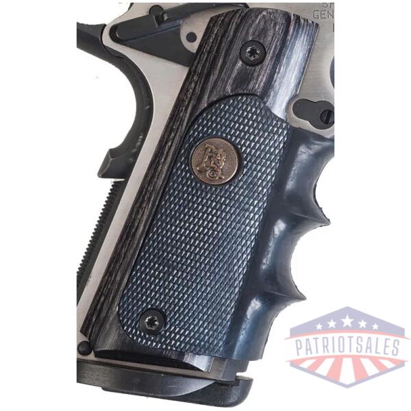 PACHMAYR LAMINATED WOOD GRIPS - 1911 CHARCOAL SILVERTONE