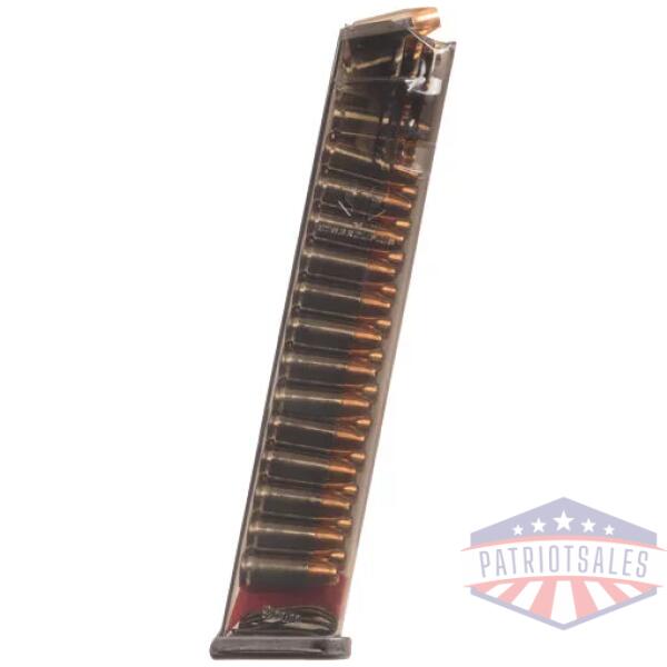 ETS MAGAZINE FOR GLOCK 9MM - 27RD CARBON SMOKE FIT 17/19/26