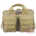 GPS QUAD+2 PISTOL CASE - W/2-REMOVABLE POUCHES TAN