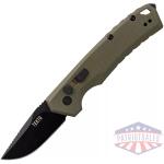 Tekto Knives A3 Delta Mini Auto Knife OD Green G10 1.9in Black Drop Point