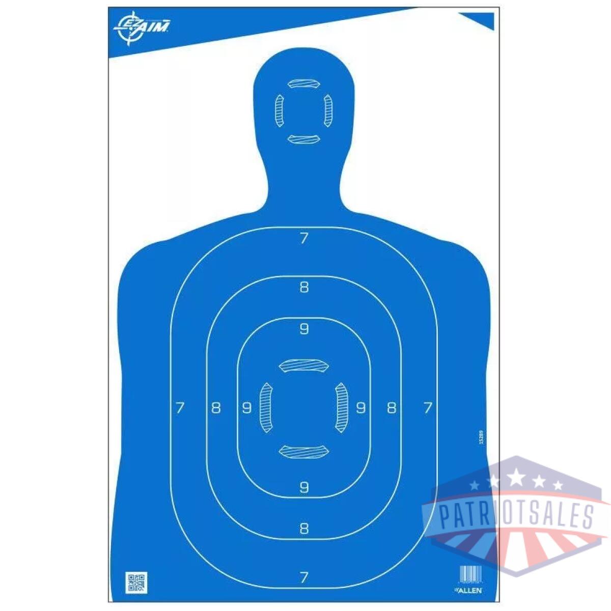 Allen ez-aim silhouette paper shooting targets 23"w x 35"h blue 100/ct - image 1