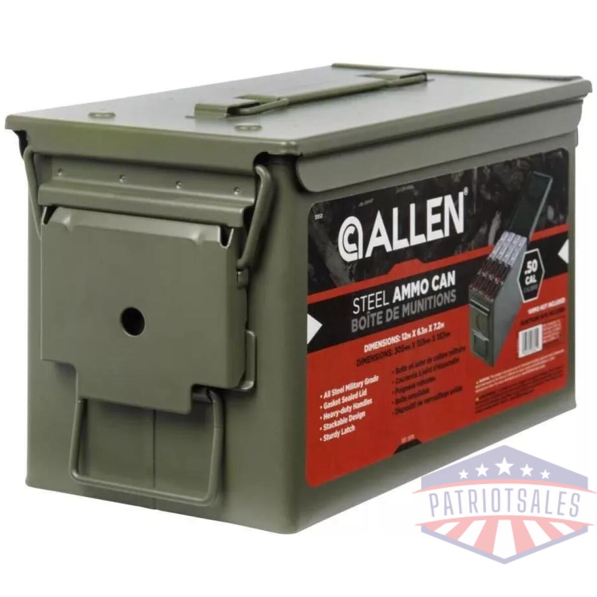 Allen steel ammo can. 50 cal od green - image 1