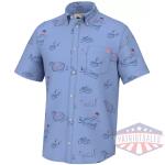 Huk Americookin Kona Short Sleeve Shirt Quiet Harbor L