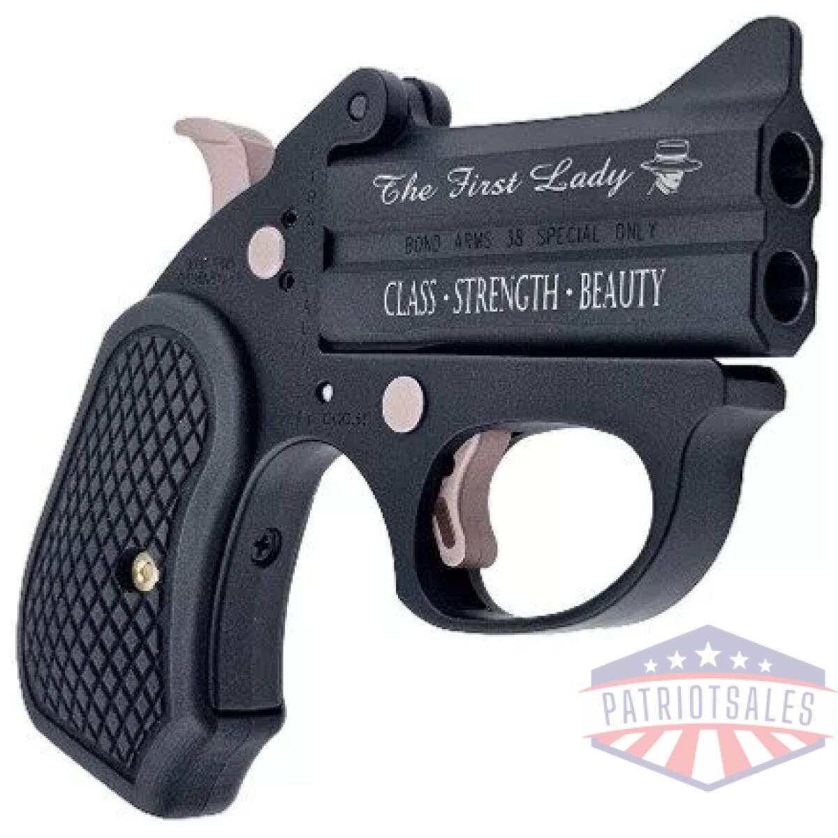 Bond arms "the first lady" limited edition handgun. 38 spl 2rd capacity 3" barrel black finish w/engraving - image 1