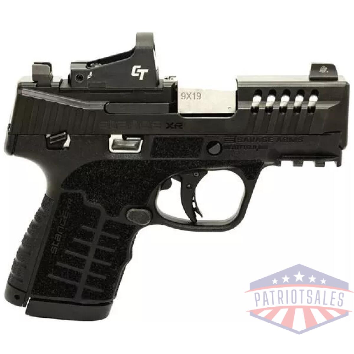 Savage stance xr mc9ms handgun 9mm luger 10(1)&13(1)rd magazines 3. 2" barrel black manual safety w/cts-500 red dot - image 1