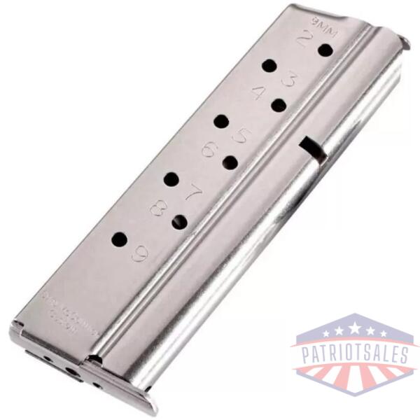 Chip McCormick Custom Match Grade Full Size 1911 Handgun Magazine Stainless Steel 9mm Luger 9/rd