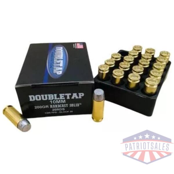 Double Tap Hardcast Solid Handgun Ammunition 10mm Auto 200gr HC 750 fps 20/ct