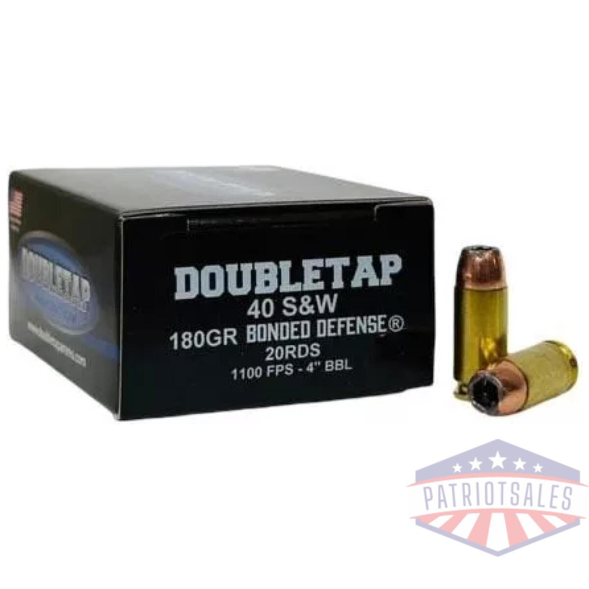 Double tap bonded defense handgun ammunition. 40 s&w 180gr jhp 1100 fps 20/ct - image 1