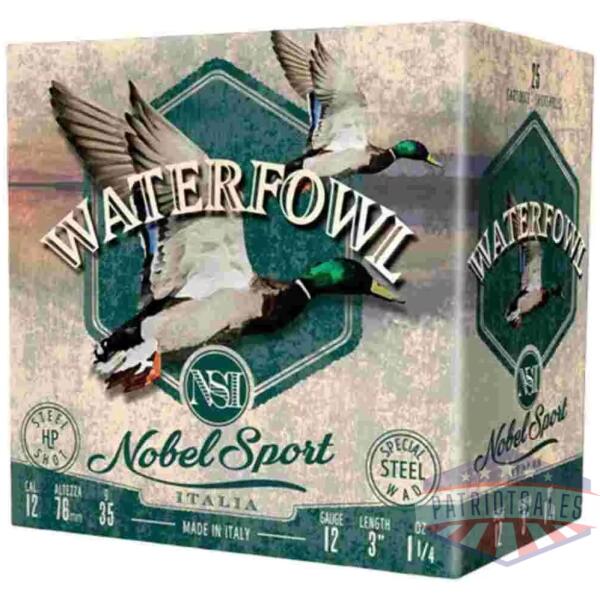Nobel Sport Steel Waterfowl Shotshells 12 ga 3" 1-1/4 oz 1450 fps #4 250/ct Case
