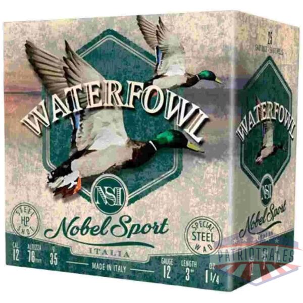 Nobel Sport Steel Waterfowl Shotshells 12 ga 3" 1-1/4 oz 1450 fps #BB 25/ct