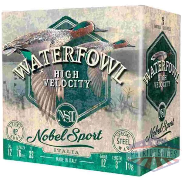 Nobel Sport Steel Waterfowl High Velocity Shotshells 12ga 3" 1-1/8oz 1500 fps #4 25/ct