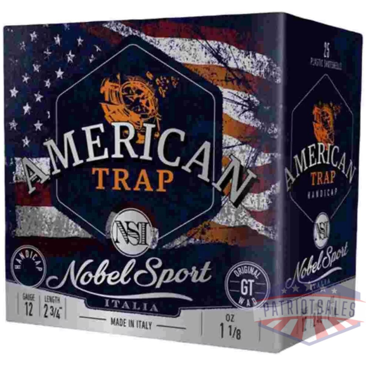 Nobel nsi target handicap shotshell 12 ga 2-3/4" 1-1/8 oz 1265 fps  #7. 5 25/ct - image 1