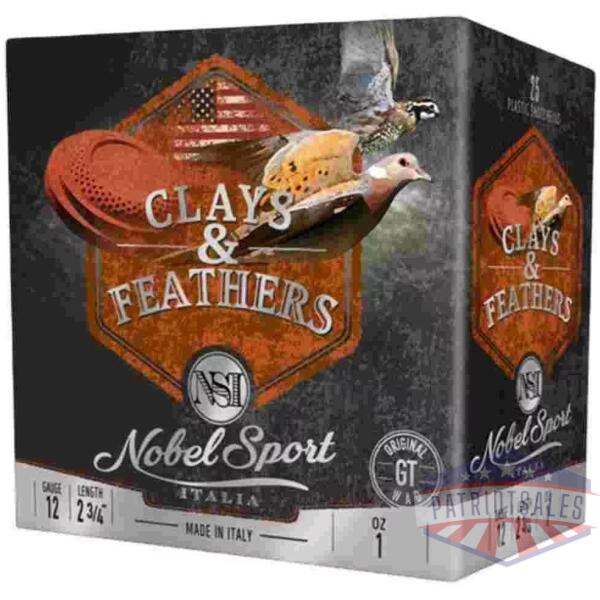 Nobel Sport Clays & Feathers Shotshells 12ga 2-3/4" 1oz 1300 fps #7.5 25/ct