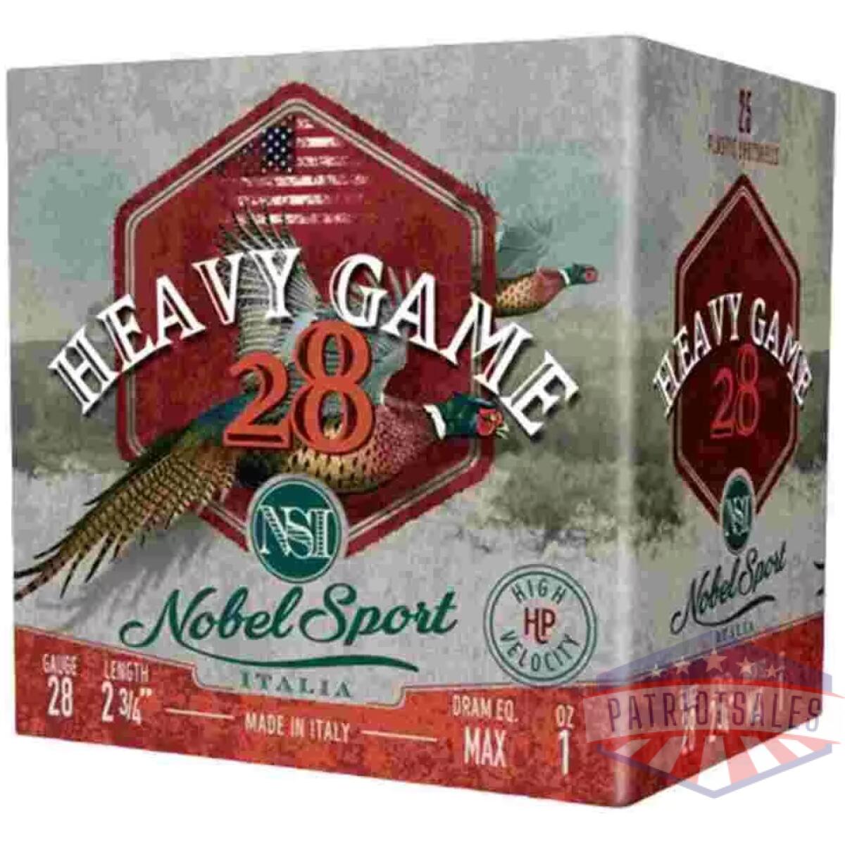 Nobel sport heavy game 28 shotshells 28 ga 2-3/4" 1 oz 1205 fps #7. 5 25/ct - image 1