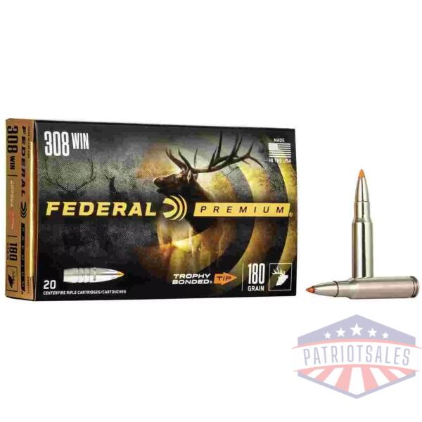 Federal Premium Vital-Shok Rifle Ammunition .308 Win 180 gr TBT 2620 fps - 20/ct