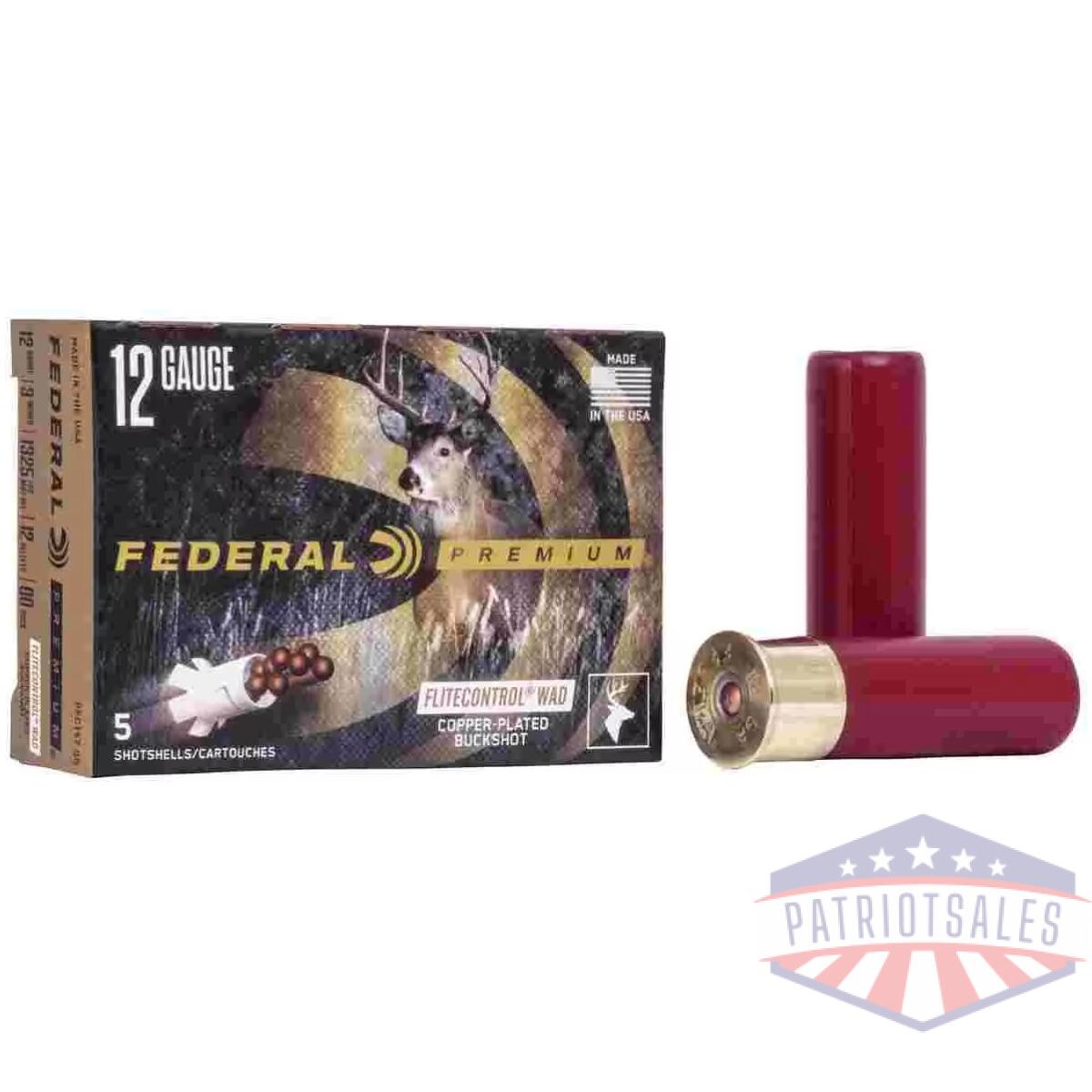 Federal premium vital-shok with flitecontrol 12 ga 3" #00 1325 fps 5/ct - image 1