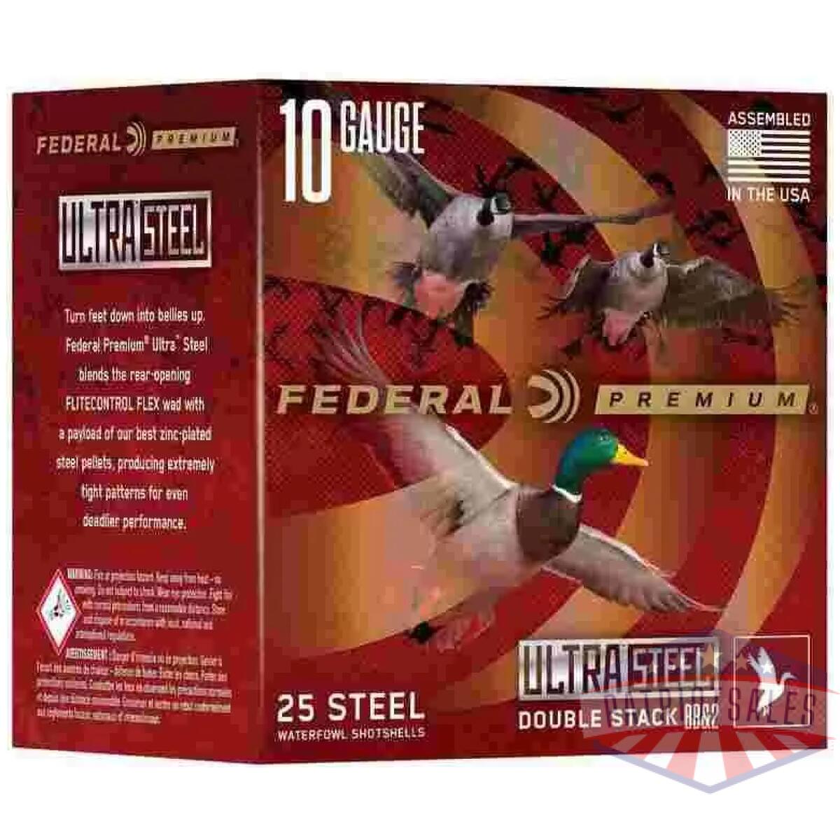 Federal ultra steel shotshells 12ga 3-1/2" 1-1/2oz 1500 fps #1 & bbb 25/ct - image 1