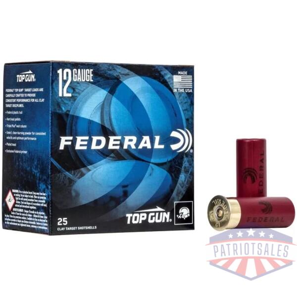 Federal Top Gun Shotshells 12ga 2-3/4" 1-1/8oz 1200 fps #8 250/ct Case (10 Boxes- 25/ct)