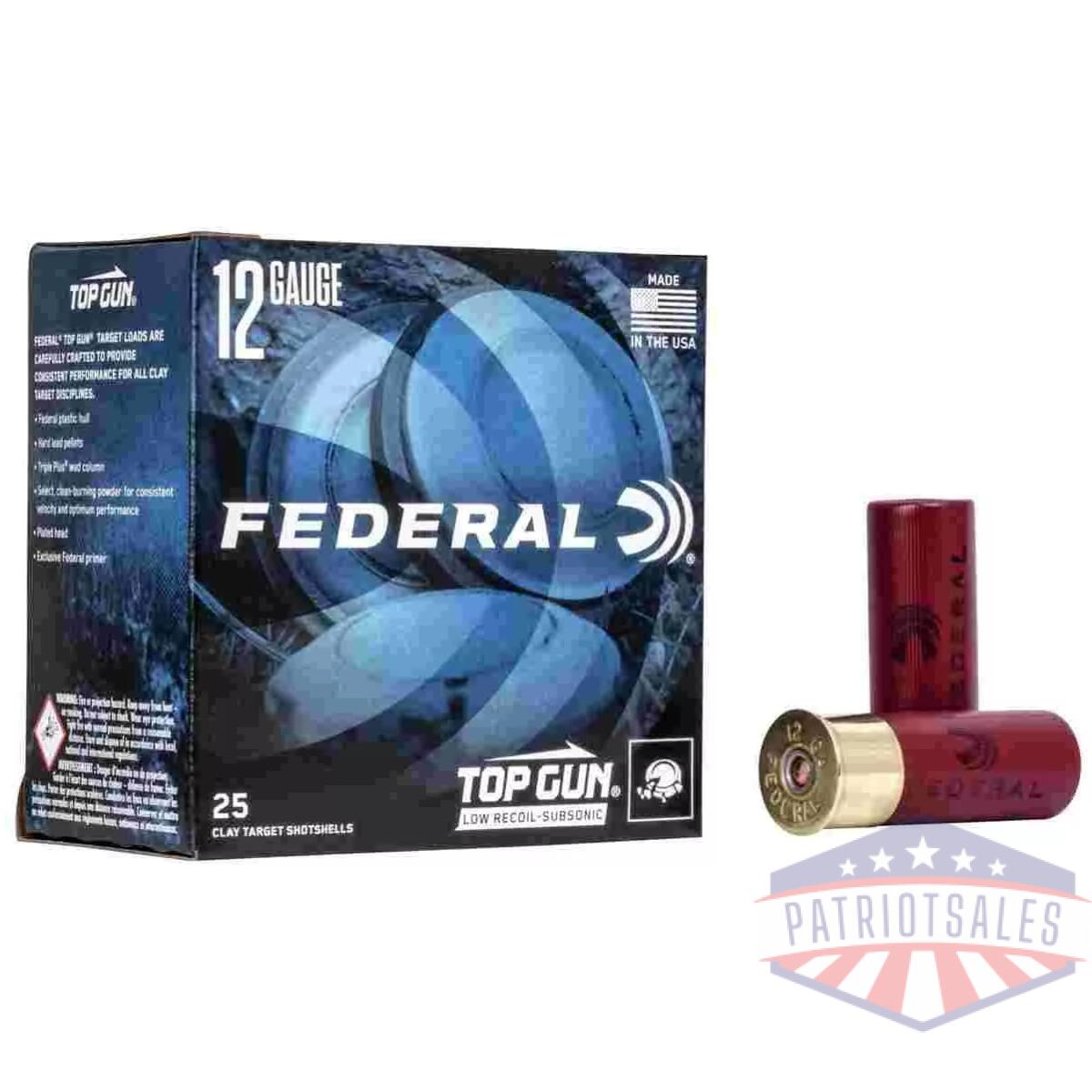 Federal top gun 12 ga 2-3/4" 1-1/8 oz #7. 5 25/box - image 1