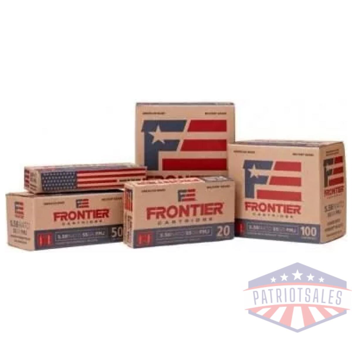 Hornady frontier rifle ammunition. 223 rem 55 gr hp-match 3240 fps 500/ct case - image 1
