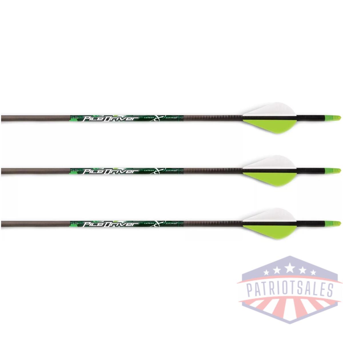 Carbon express piledriver crossbow bolts 20" - 3pk lighted nock - image 1