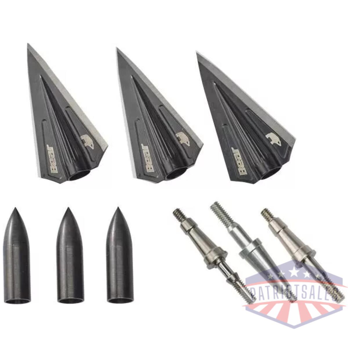 Bear archery razorhead vws single bevel broadhead kit - black - image 1