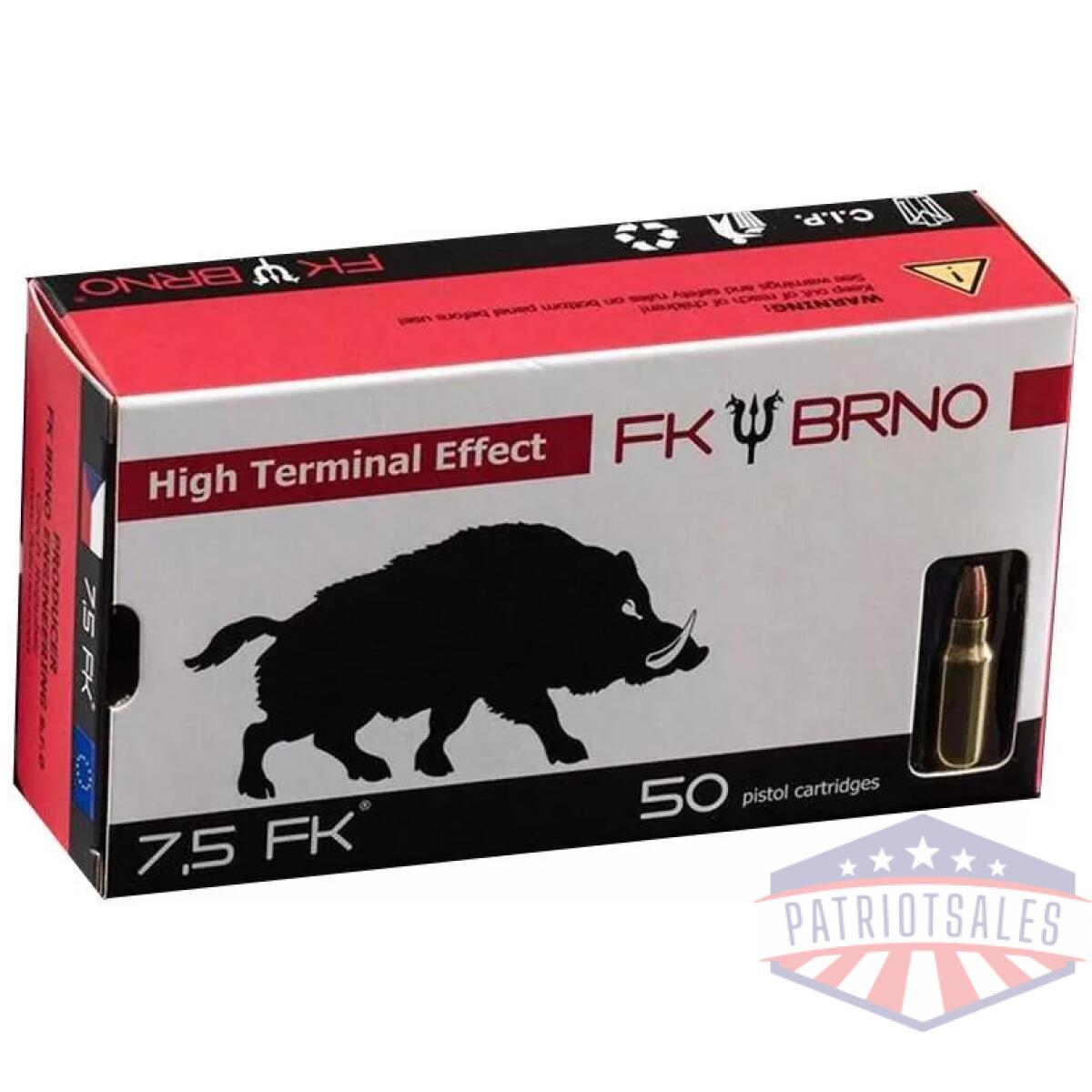 F5 ammunition 7. 5 fk (50/box) 95 grain copper nose-dicarding hollow point - image 1