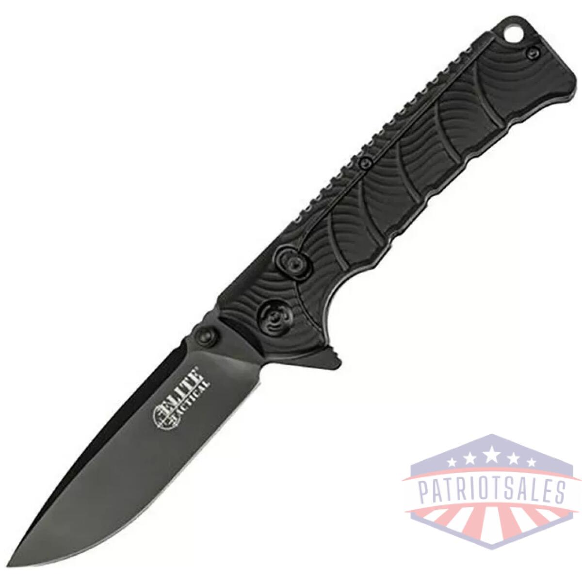 Master cutlery elite tactical backdraft folding knife 3 1/2" blade black - image 1