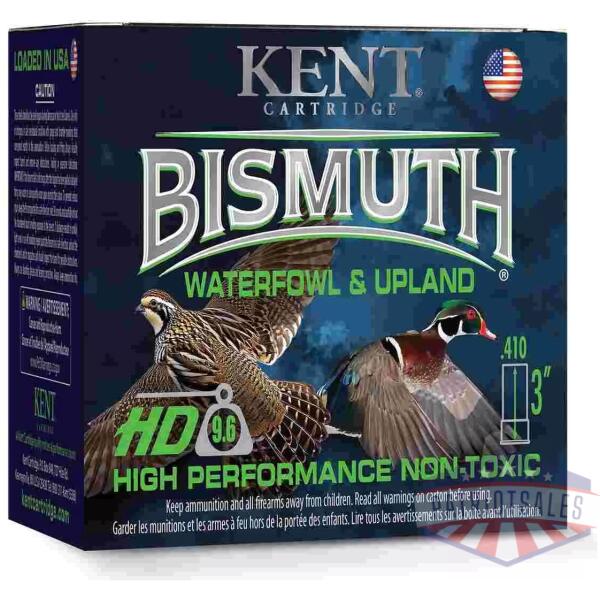 Kent Bismuth High-Performance Non-Toxic Waterfowl & Upland Shotshells 410ga 3" 9/16oz 1150 fps #4 25/ct