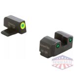 Ameriglo Trooper Tritium Handgun Sight Set for Sig with #6 Front and #8 Rear Green Rear Green with LumiGreen Front