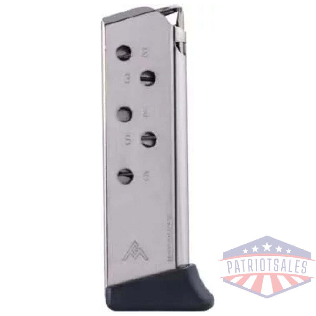 Mec-gar handgun magazine walther ppk. 380 acp carbon steel tube nickel 6 rds - image 1