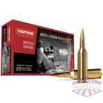 Norma Golden Target Match Rifle Ammunition 6.5 PRC 143gr BTHP 2831 fps 20/ct