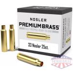 Nosler Unprimed Brass Rifle Cartridge Cases 25/ct .33 Nosler