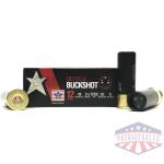 PPU Stars & Stripes Defense Buckshot Shotshells 12ga 2-3/4" 9-pellet 1200 fps 00 250/ct Case (25 Boxes)