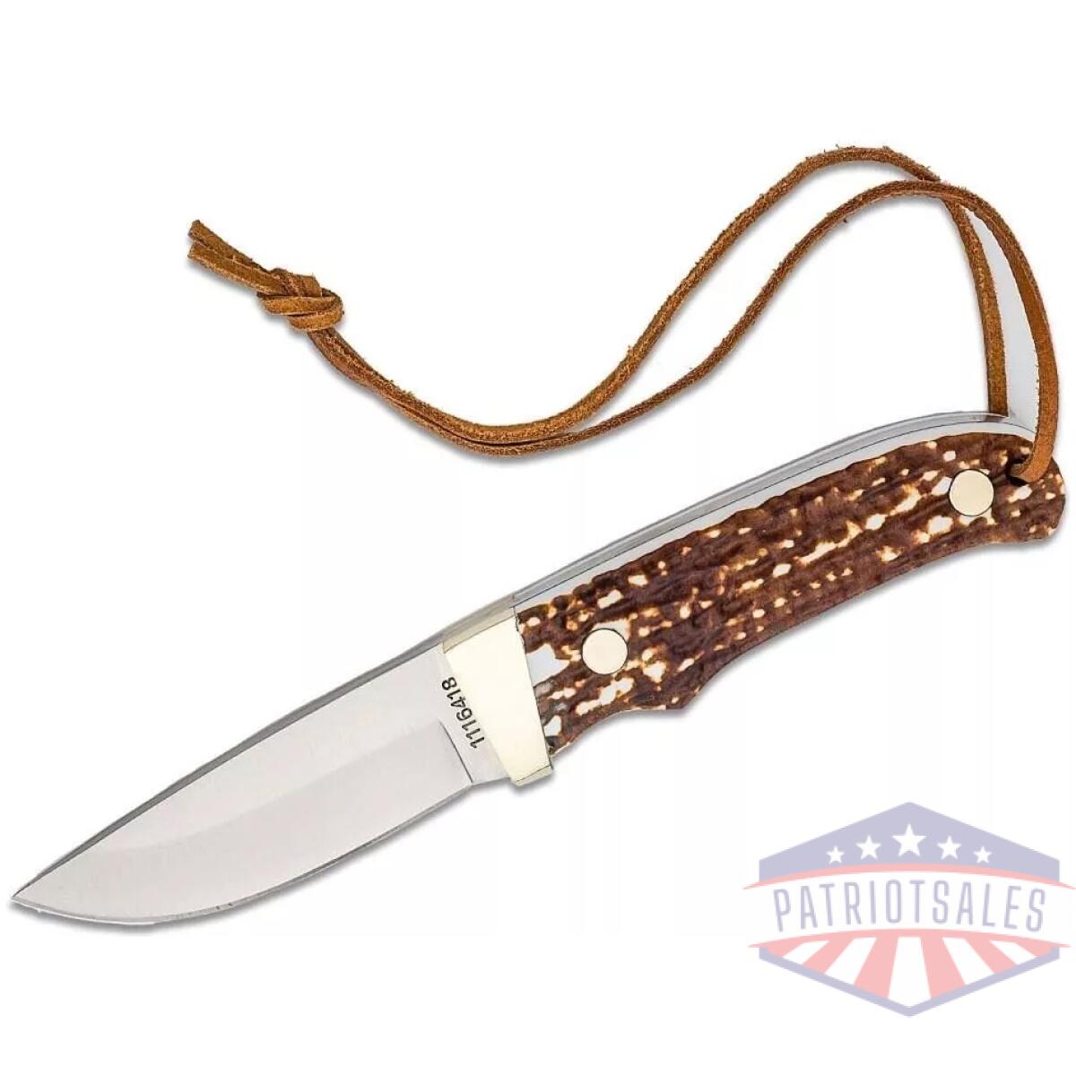 Schrade uncle henry next gen ph1n stagalon fixed knife 3-3/5" trailing point blade brown - image 1