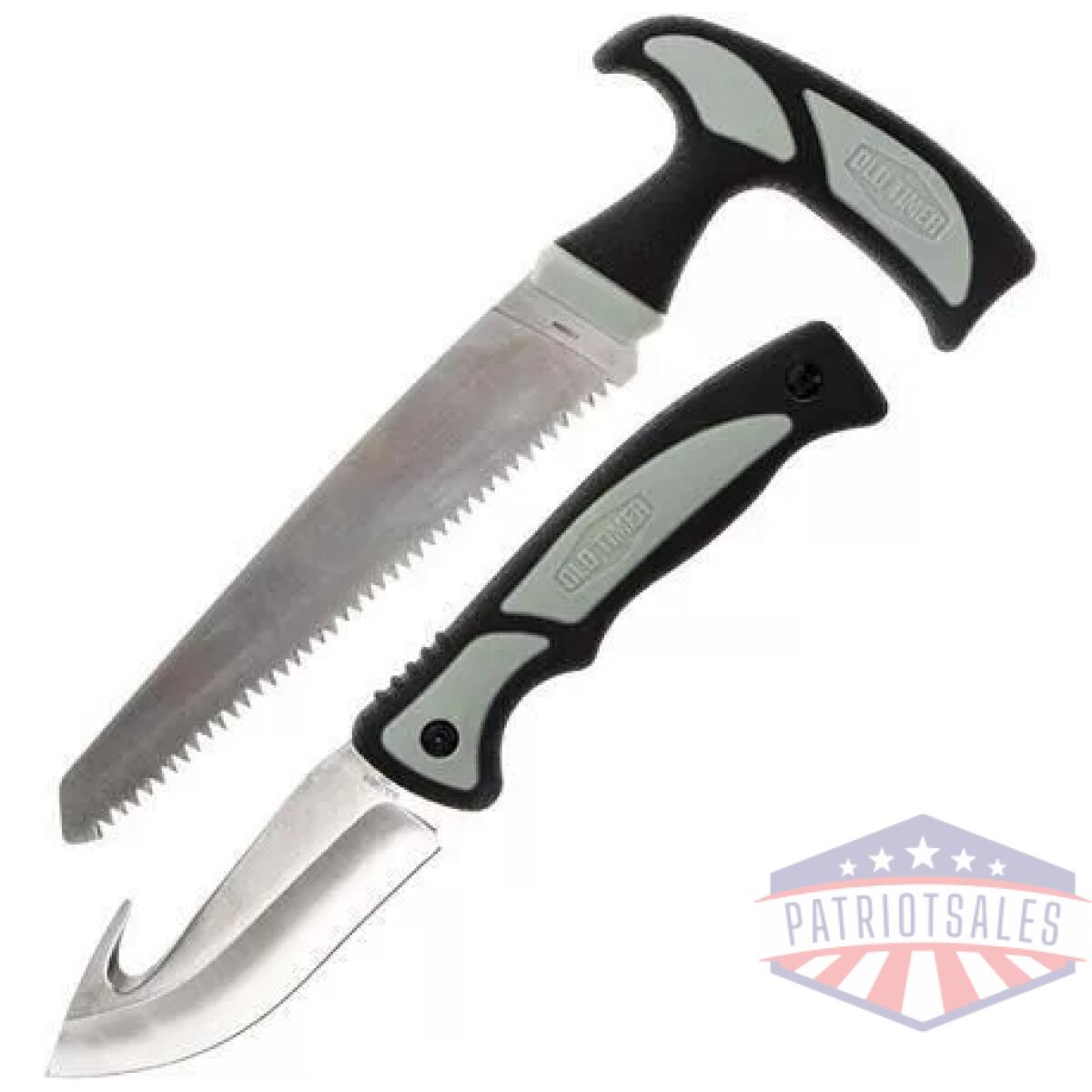 Battenfeld knives old timer hunter combo serrated blade and guthook blade black and grey - image 1