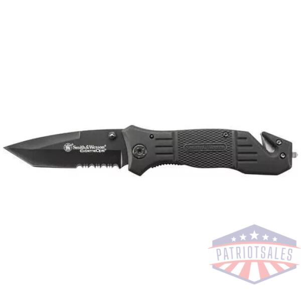 Smith & Wesson Extreme Ops Drop Point Folding Knife 3.3" Blade Black