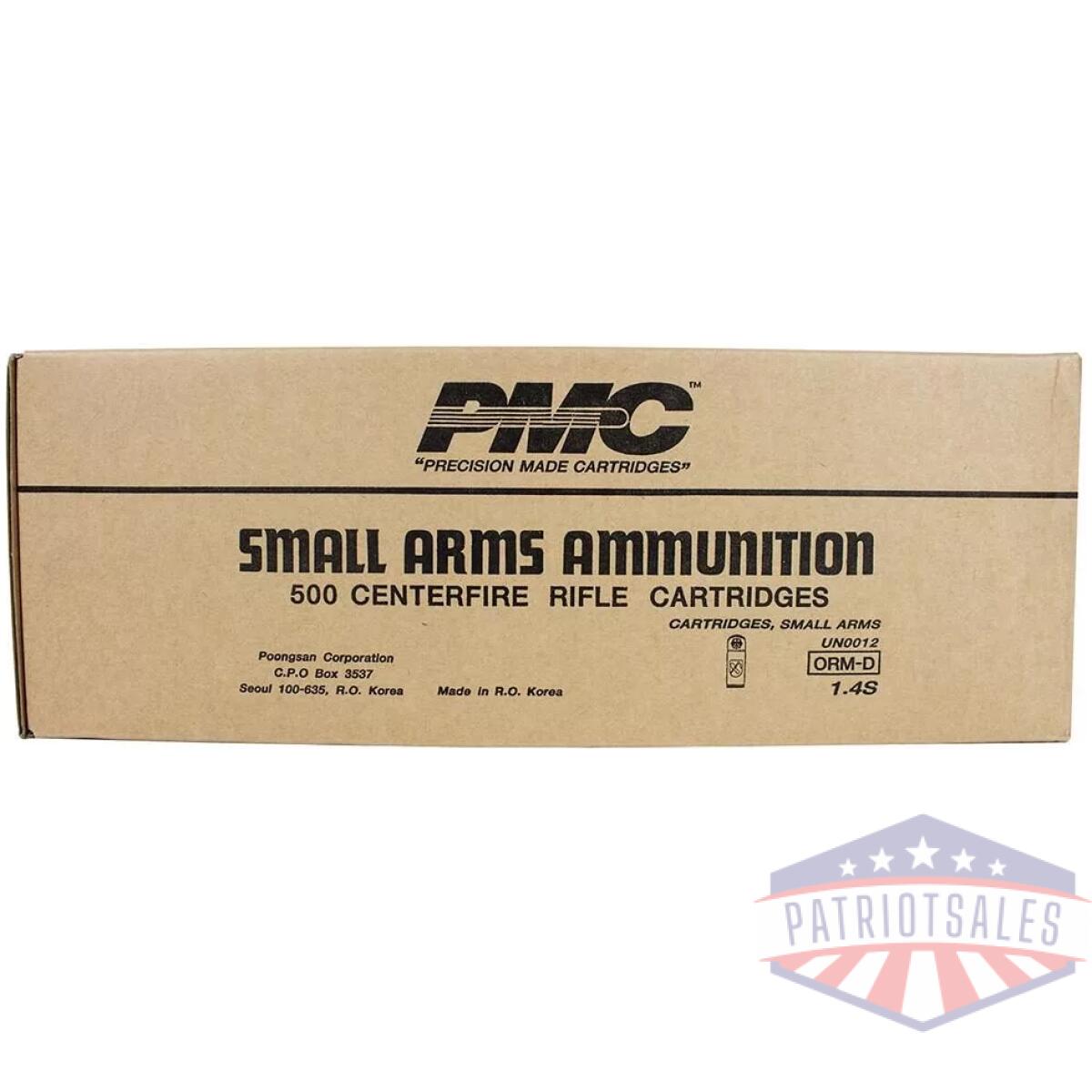 Pmc bronze rifle ammunition. 308 win 147 gr fmjbt 2780 fps 500/ct - image 1